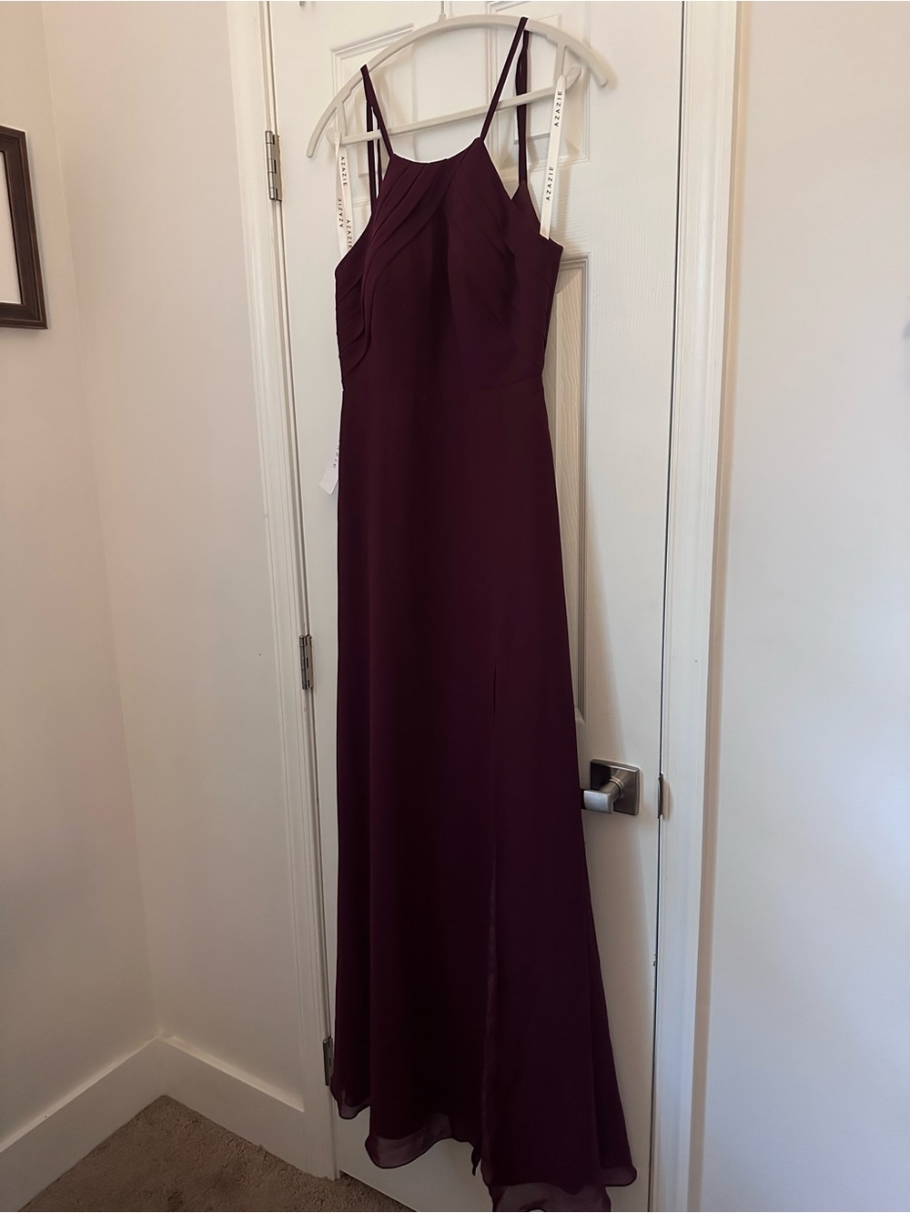 Azazie Plum Sleeveless Chiffon Maxi Dress